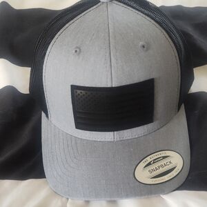 Gray and Black Snapback Cap